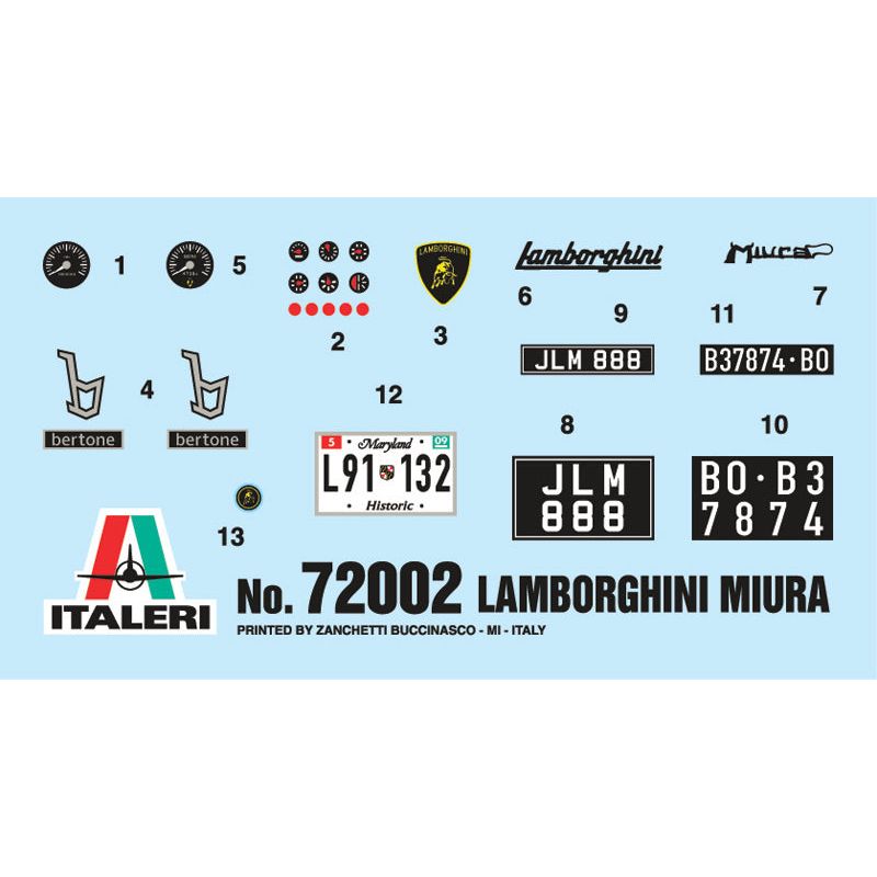 ITALERI 1/24 Lamborghini Miura Model Set