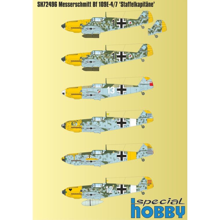 SPECIAL HOBBY 1/72 Messerschmitt Bf 109E-4/7 ‘Staffelkapitäne’ Plastic Model Kit