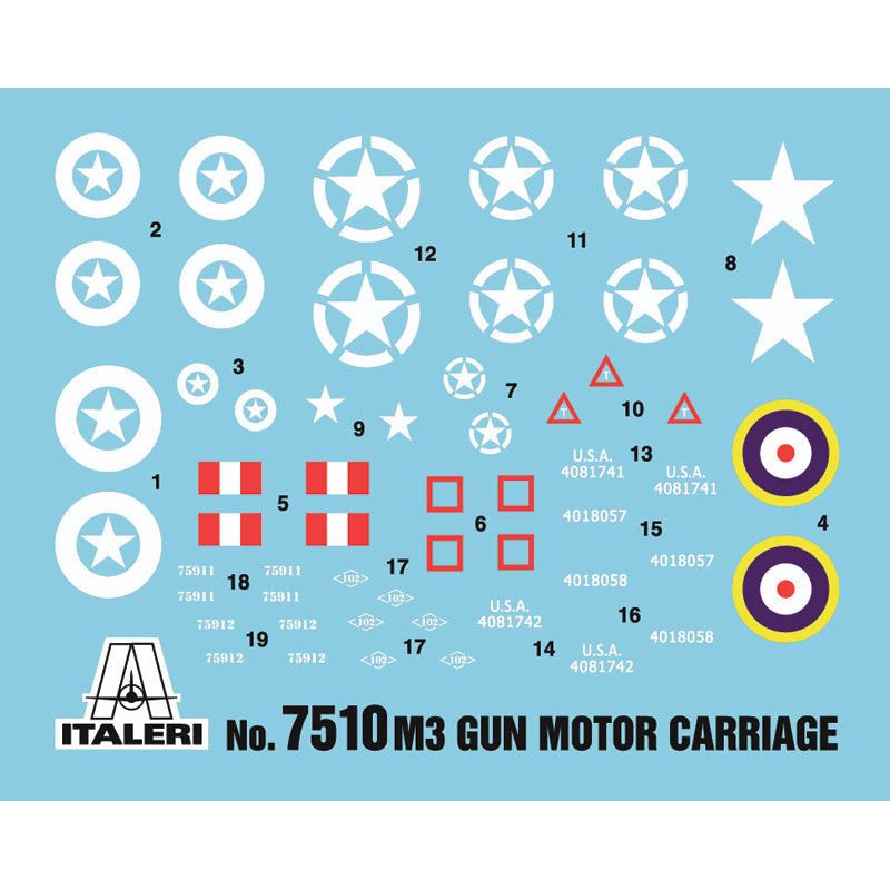 ITALERI 1/72 M3 75mm Gun Motor Carriage