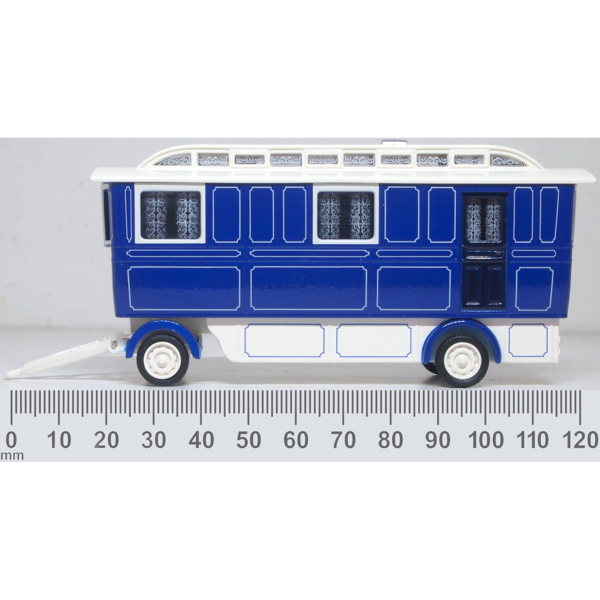 OXFORD 1/76 Showmans Caravan Blue/Cream