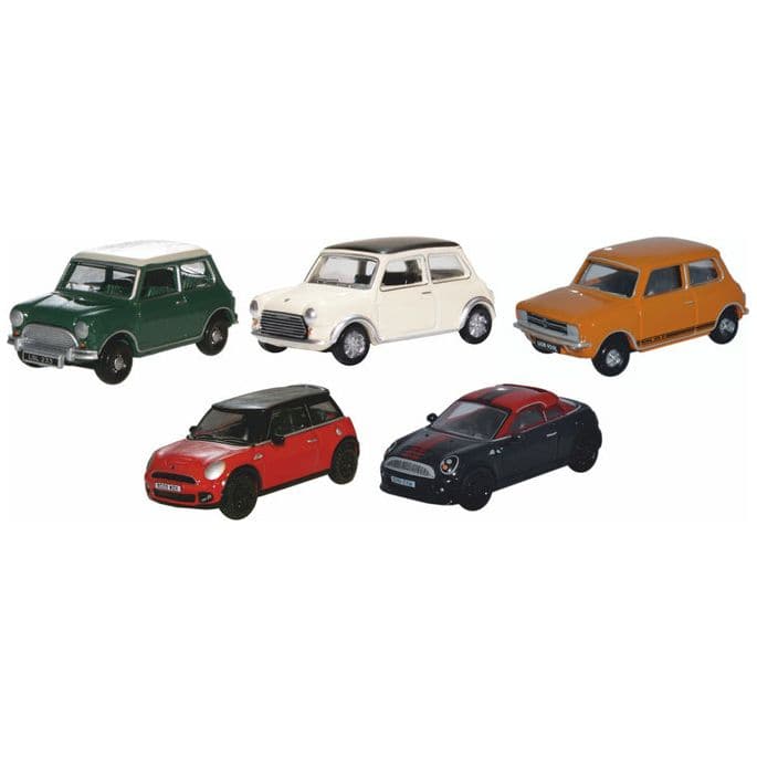 OXFORD 1/76 Classic/Cooper/1275GT/New Mini/Coupe 5 Piece Set