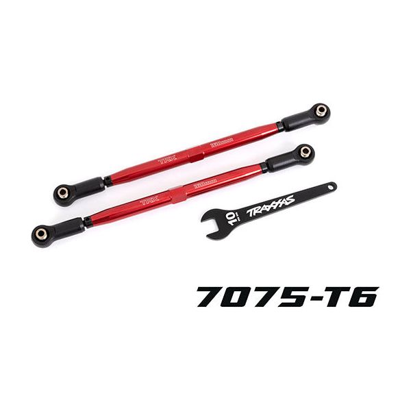 TRAXXAS Toe Links, Front (Tubes Red-Anodized, 7075-T6 Aluminium) (2) (7897R)