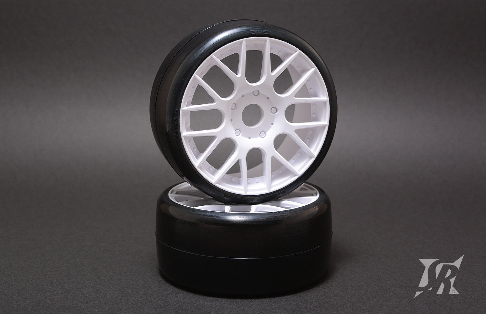 SWEEP 1/8 GT D-COMPOUND Racing Slick, PREMOUNTED ON WHITE WHEELS, WORLD CHAMPIONSHIP OFFICIAL TYRES, 2PCS