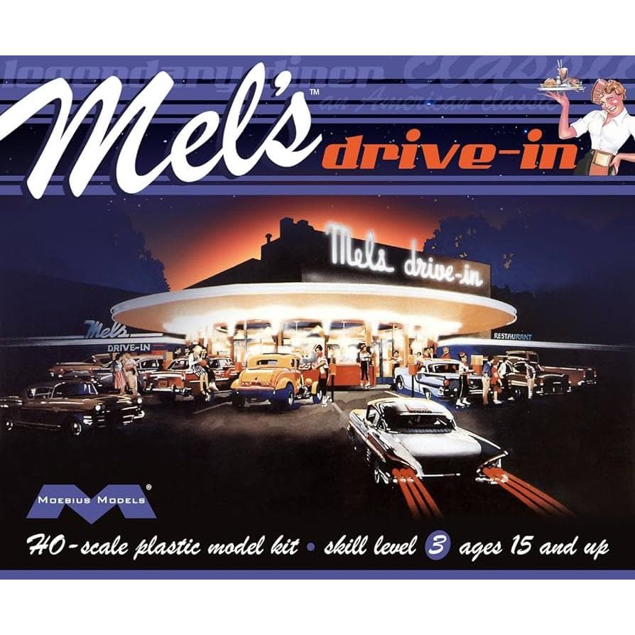 MOEBIUS Mel's Drive-In (HO Scale) Plastic Model Kit