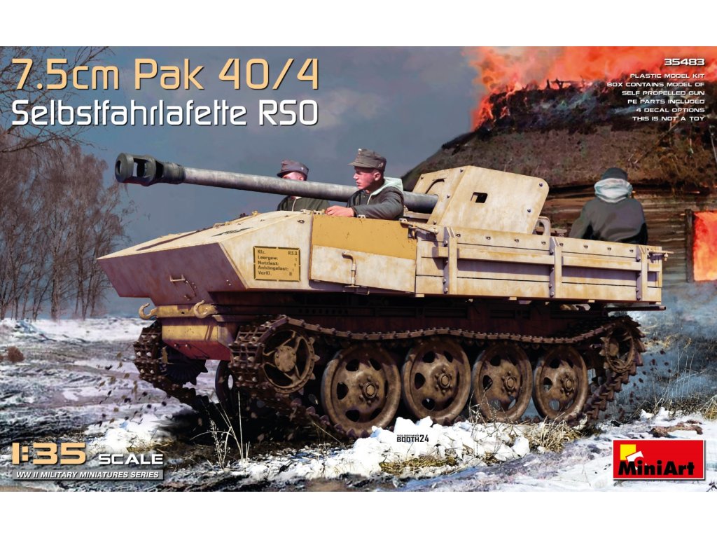 MINIART 1/35 7.5cm Pak 40/4. Selbstfahrlafette RSO