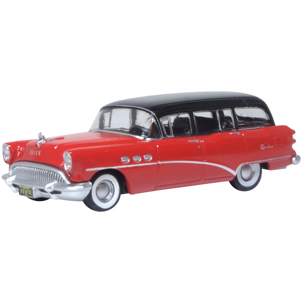 OXFORD 1/87 1954 Buick Century Estate Wagon - Matador Red/Carlsbad Black