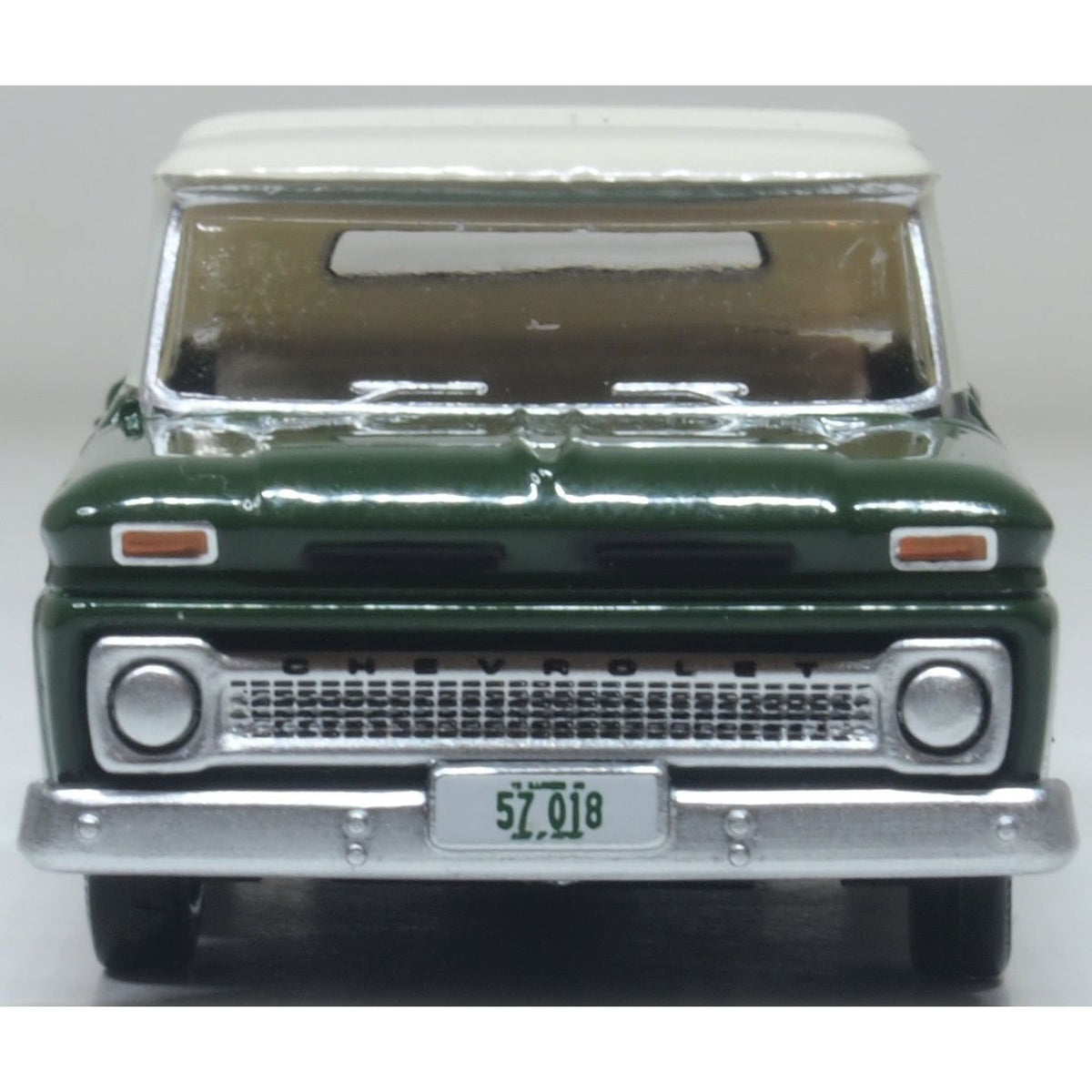 OXFORD 1/87 1965 Chevrolet Stepside Pickup Dark Green/Ivory