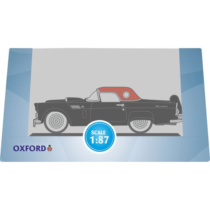 OXFORD 1/87 Ford Thunderbird 1956 Raven Black/Fiesta Red