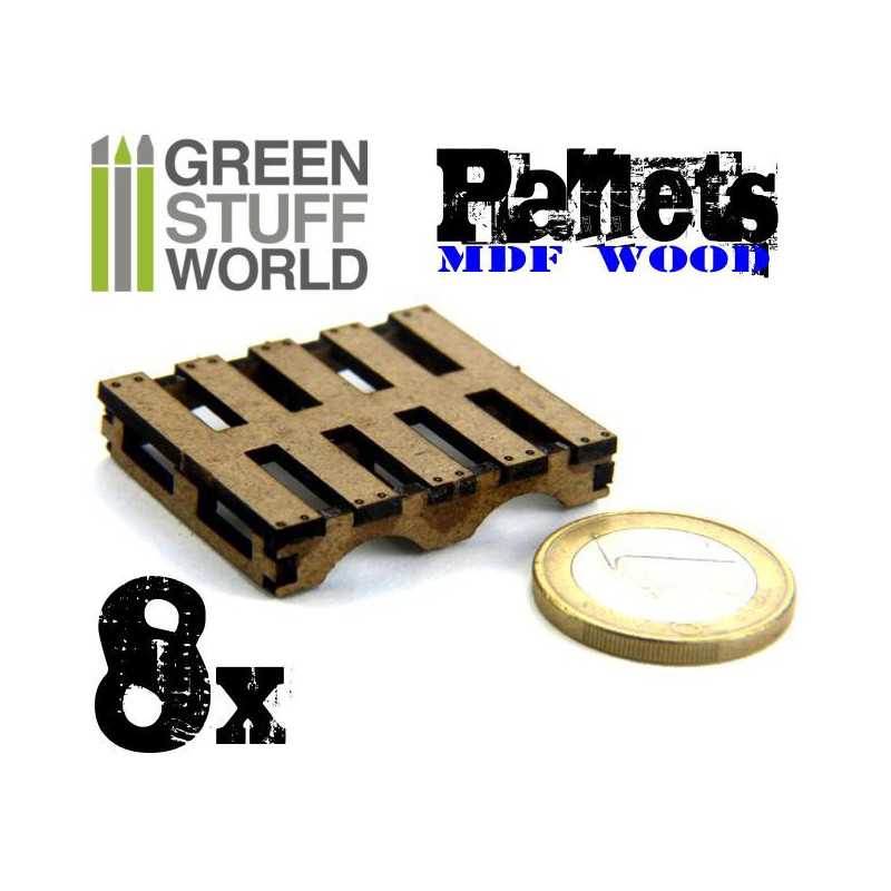 GREEN STUFF WORLD 8x Laser Cut PALLETS
