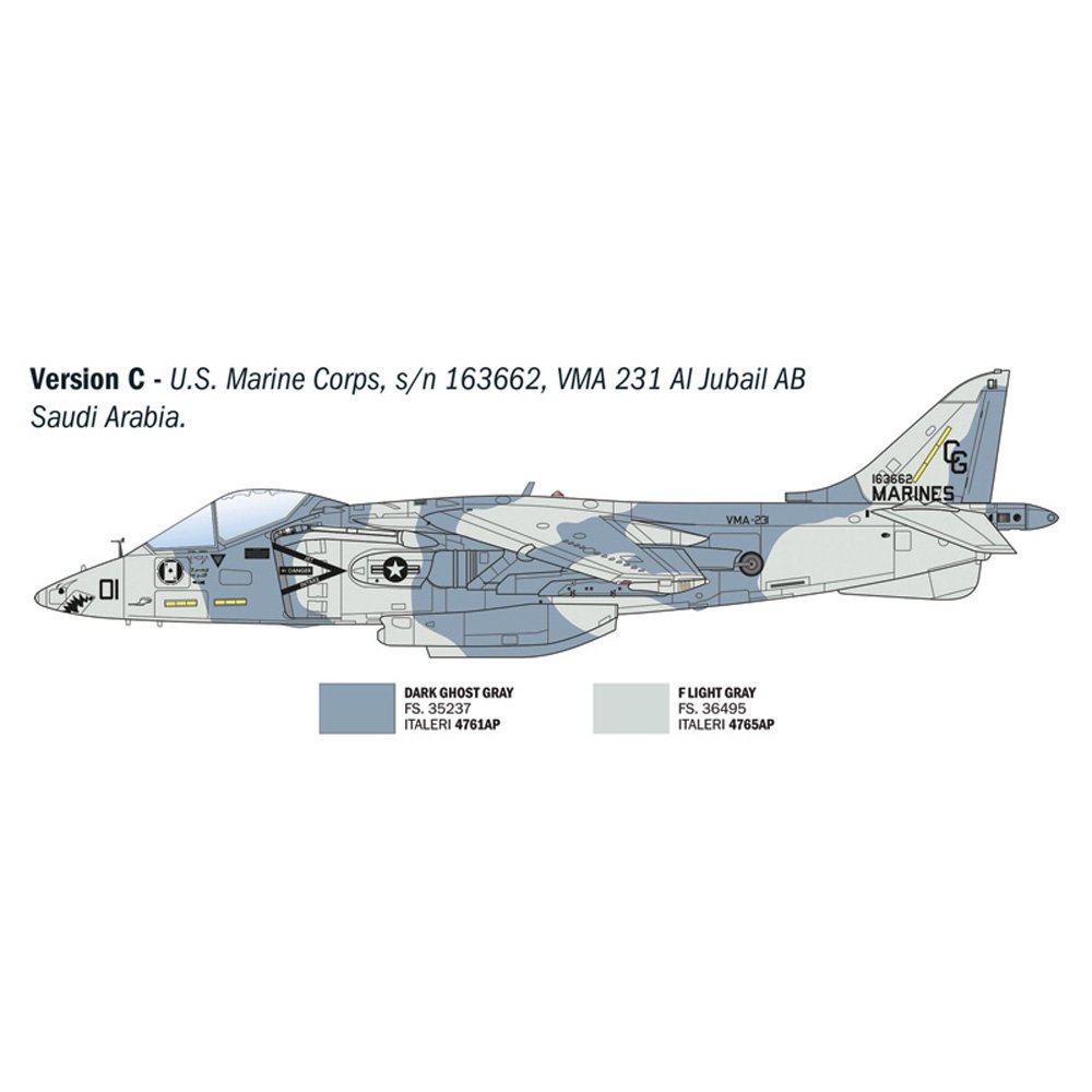 ITALERI 1/72 AV-8B Harrier II-New Artwork and New Decal Edition