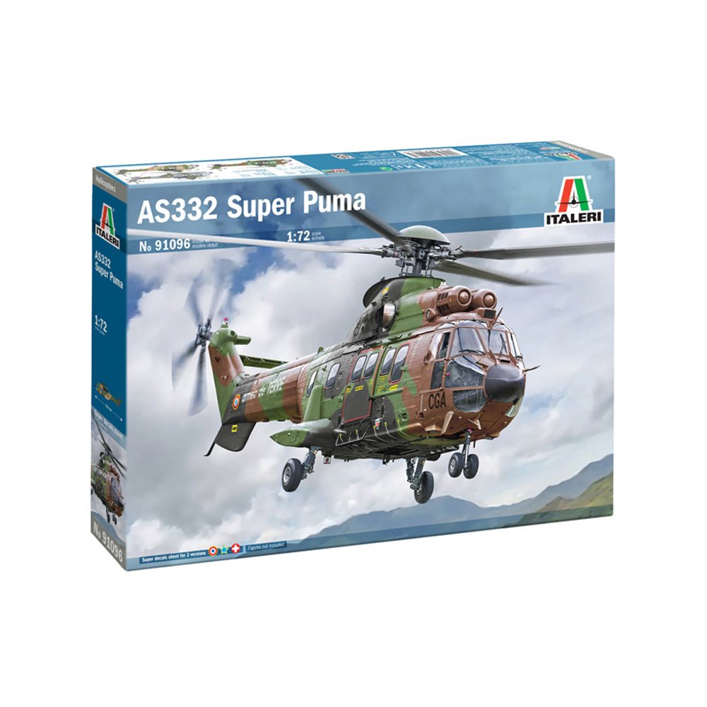 ITALERI 1/72 AS332 Super Puma-New Artwork and New Decal Edition