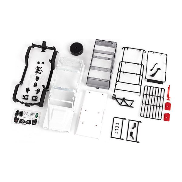 Traxxas Body, Land Rover Defender, Complete (Unassembled) (White, Requires Painting) (Includes Grille, Side Mirrors, Door Handles, Fender Flares, Fuel Canisters, Jack, Spare Tye Mount, & Clipless Mounting) (Requires #9734 Front & Rear Bumpers) (9712)