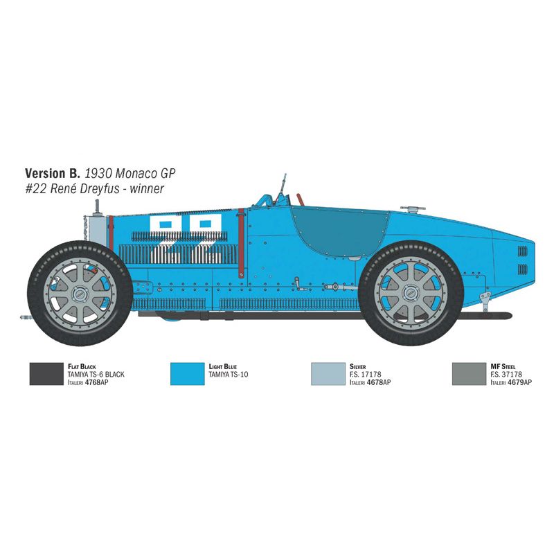 ITALERI 1/12 Bugatti Type 35B - Targa Florio '29 / Monaco GP '30 - New Parts