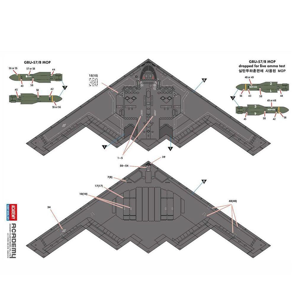 Academy 1/144 USAF B-2A "Stealth Bomber“  Plastic Model Kit