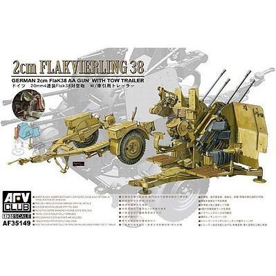 Afv 35149 AFV Club 1/35 German 2cm Flakvierling 38 AA Gun Plastic Model Kit [AF3