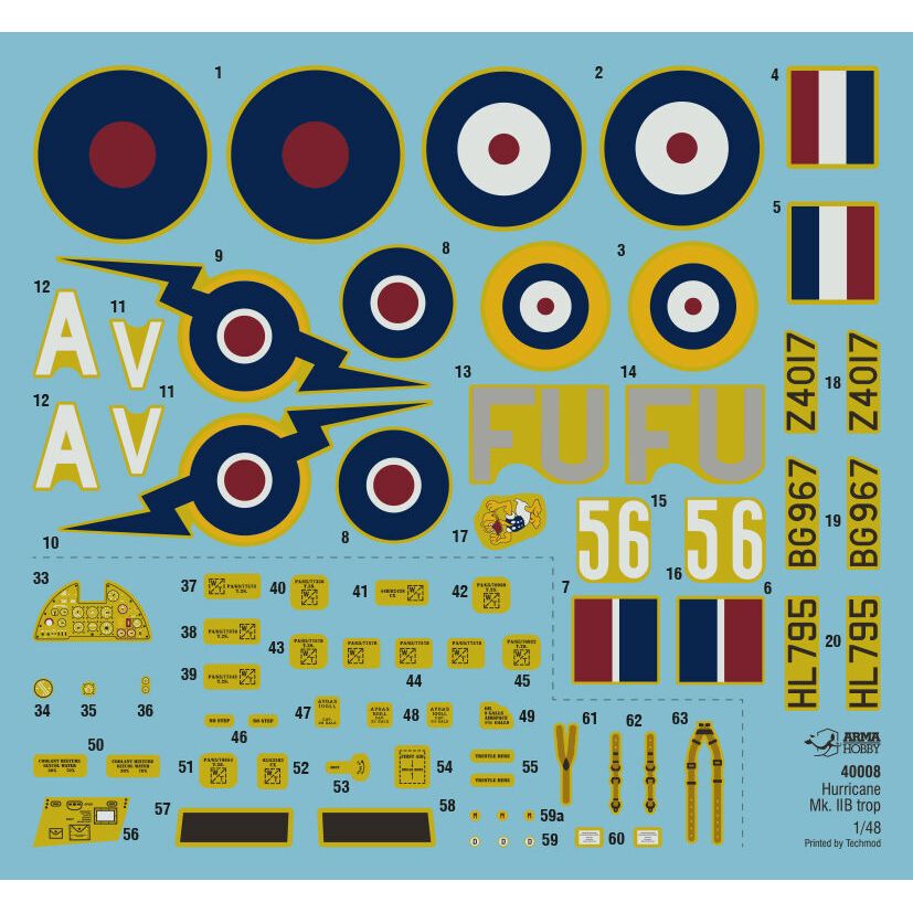 ARMA HOBBY 1/48 Hurricane Mk.IIb Trop Plastic Model Kit