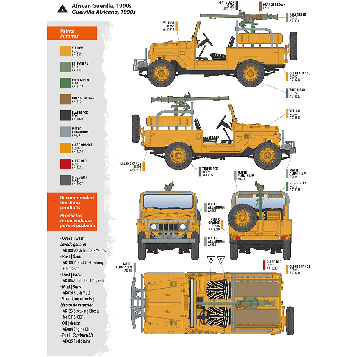 AK Interactive 1/35 FJ43 Pickup with SPG-9.  RECOILLESS GUN Plastic Model Kit/