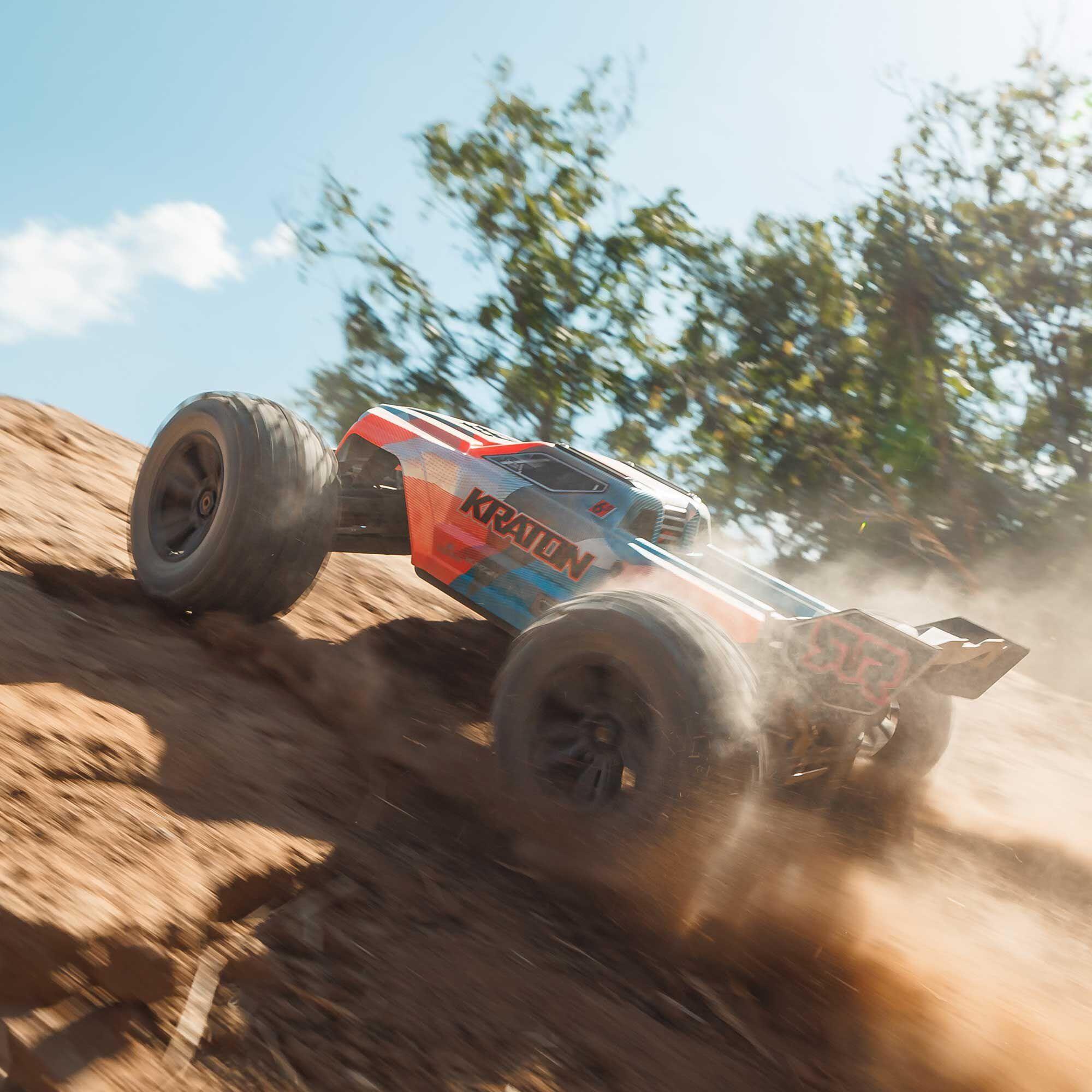 Arrma Kraton 6S BLX 4X4 1/8 Speed Monster Truck, RTR, Orange/Blue