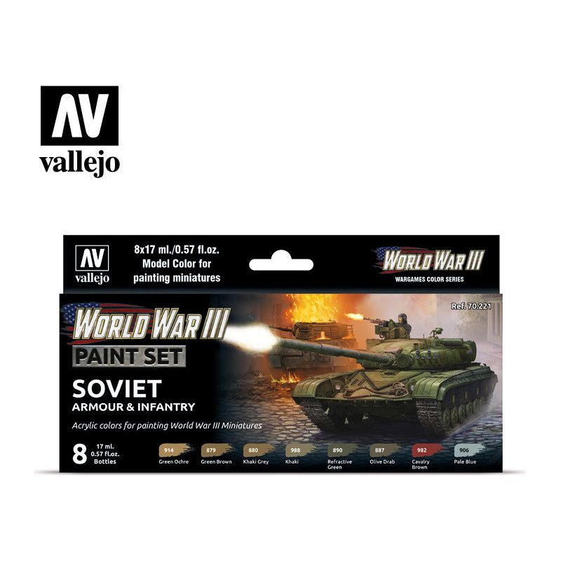 Vallejo Model Colour WWIII Soviet Armour & Infantry Acrylic 8 Colour Paint Set [70221]