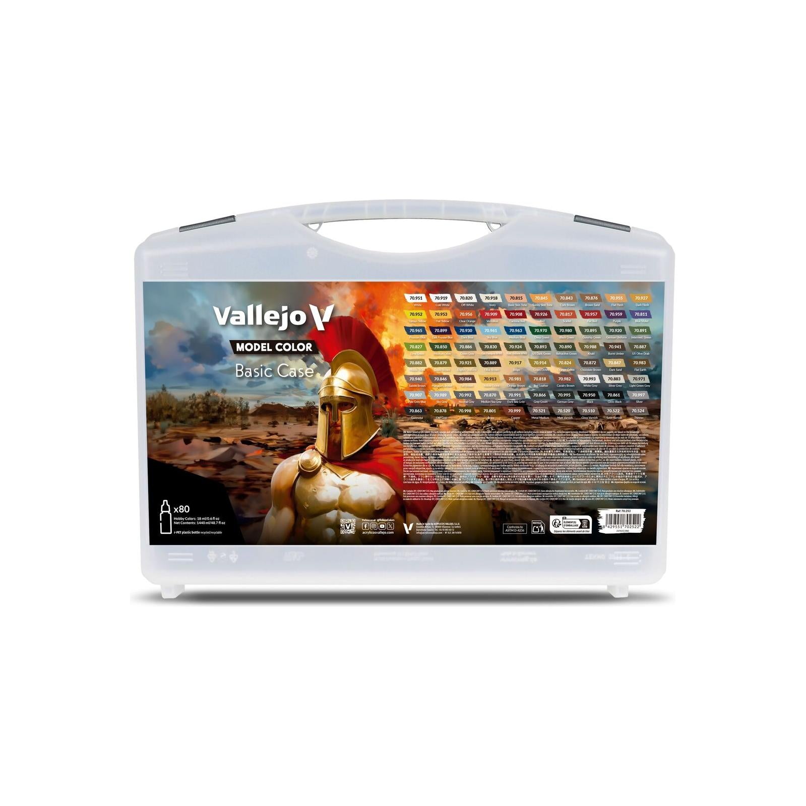 Vallejo Model Colour: Basic Case (80 Colours) Acrylic Paint Set