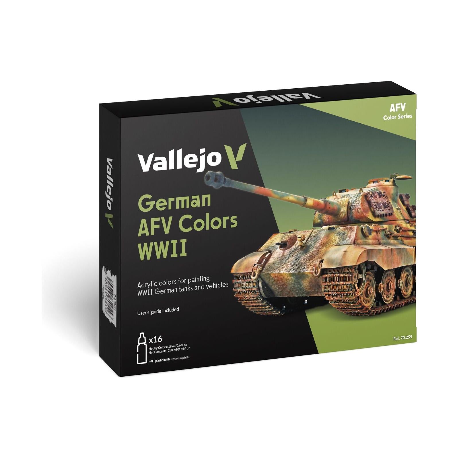 Vallejo Model Colour: German AFV Colors WWII (16 Colours) Acrylic Paint Set