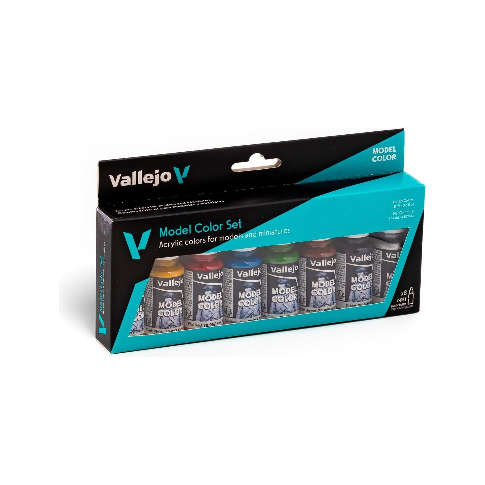 Vallejo Model Colour: Wargames Basics (8 Colours) Acrylic Paint Set
