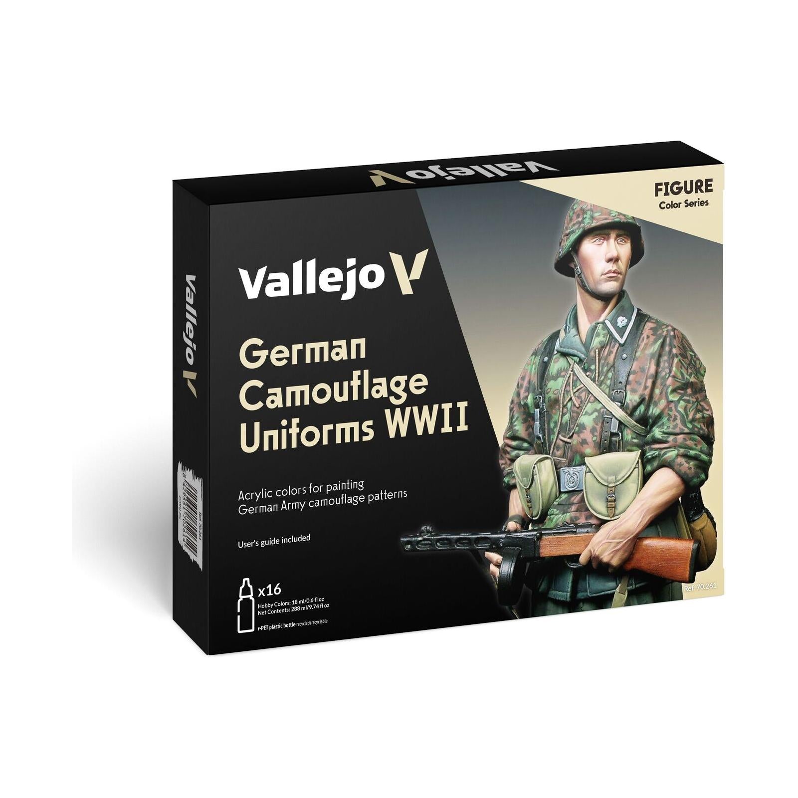 Vallejo Model Colour: German Camouflage Uniforms WWII (16 Colours) Acrylic Paint Set
