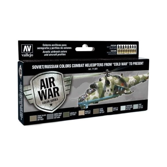 Vallejo Model Air Soviet / Russian Helicopters, post WWII to present (8) Acrylic Paint Set [71601]