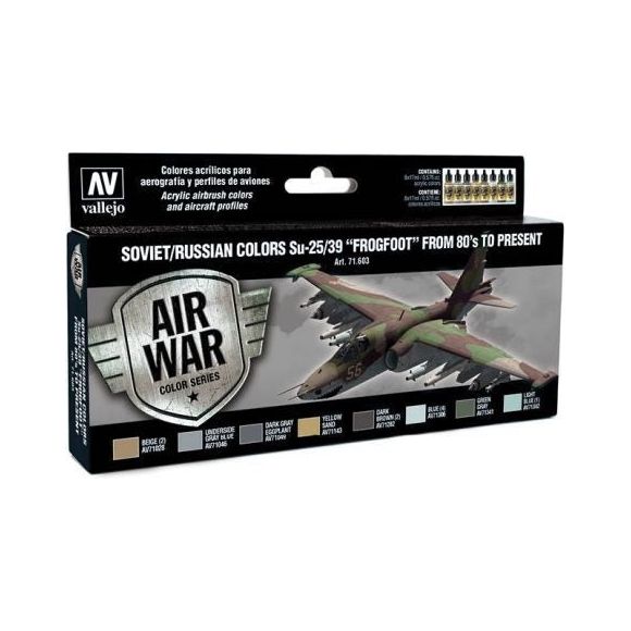 Vallejo Model Air Soviet / Russian Su-25/39 "Frogfoot" 80's to present Acrylic Paint Set [71603]