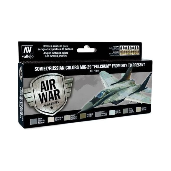 Vallejo Model Air Soviet / Russian MiG-29 "Fulcrum" from 80's to present Acrylic Paint Set [71605]