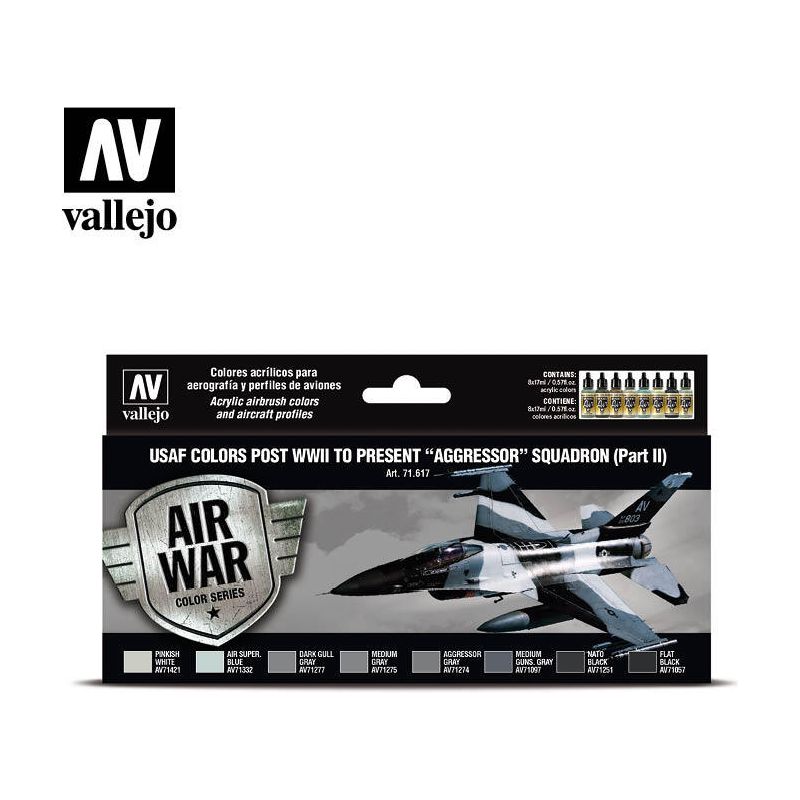 Vallejo Model Air USAF WWII to present Aggressor Squadron Part II Acrylic Paint Set [71617]