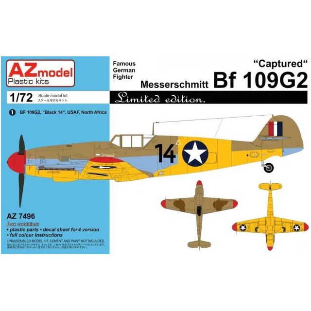 AZ MODEL 1/72 Bf 109G-2 Captured Plastic Model Kit [AZ7496]