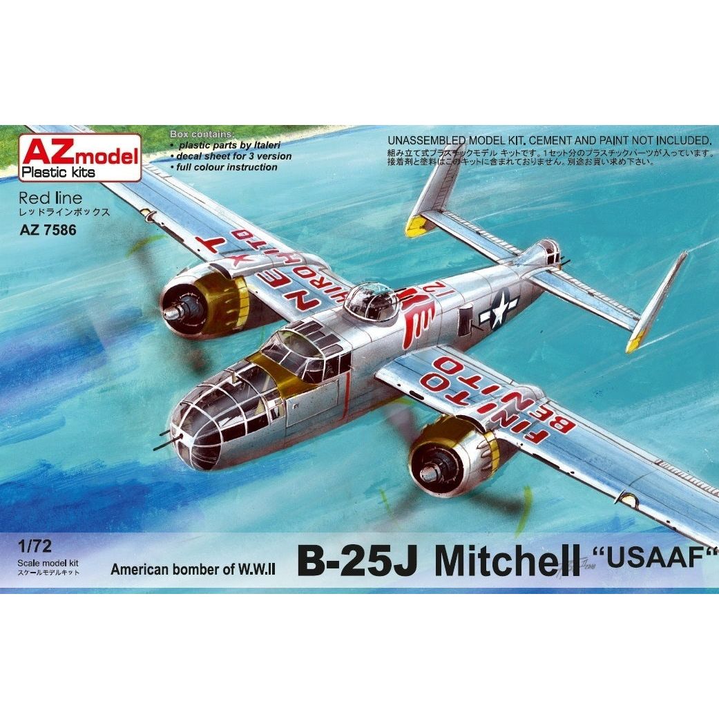 AZ MODEL 1/72 B-25J Mitchell "USAAF" Ex. Italeri Plastic Model Kit [AZ7586]