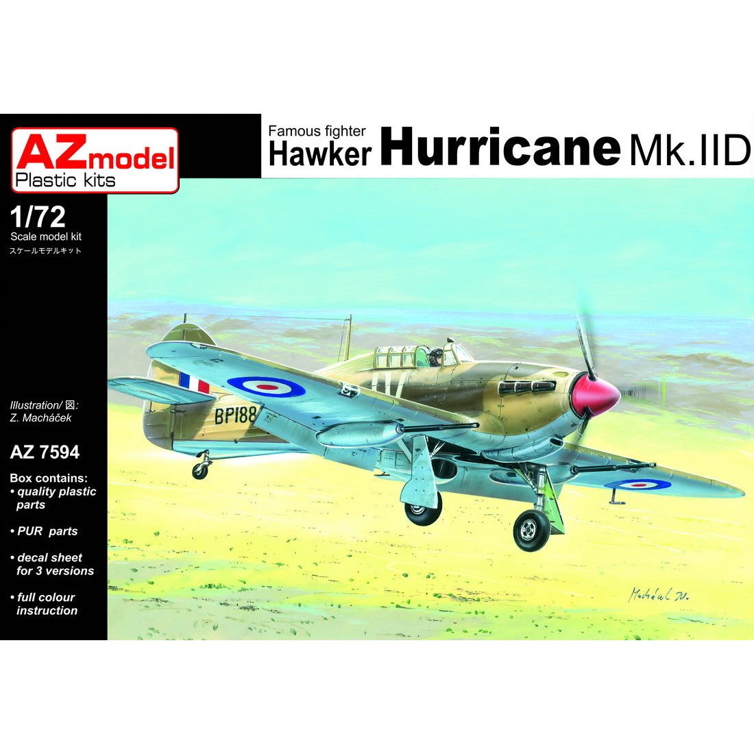 AZ MODEL 1/72 Hawker Hurricane Mk.IID w/PUR parts Plastic Model Kit [AZ7594]