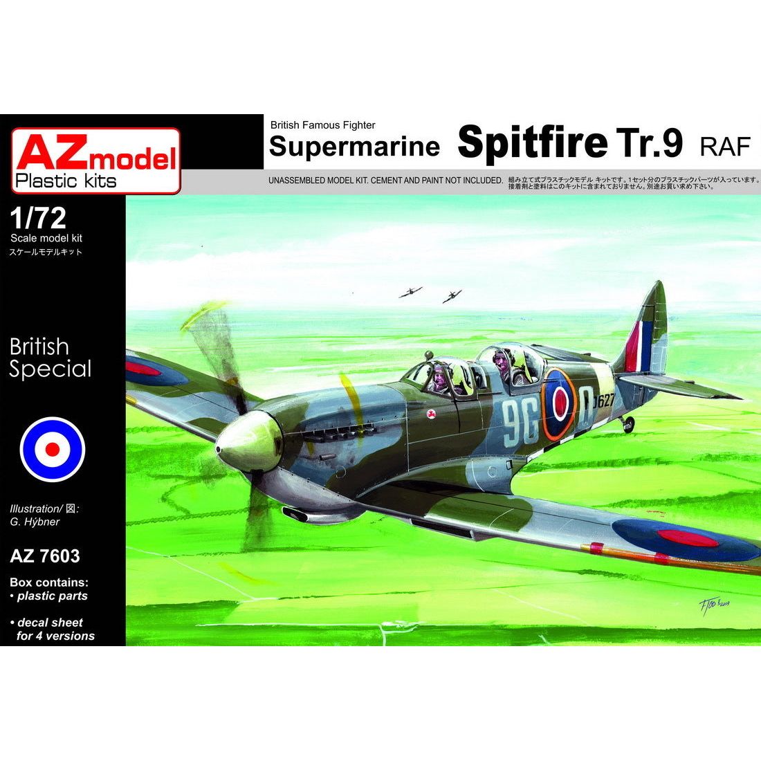 AZ MODEL 1/72 Spitfire Tr.9 RAF Plastic Model Kit [AZ7603]
