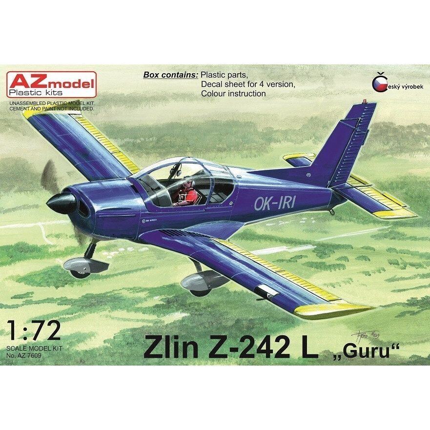 AZ MODEL 1/72 Zlin Z-242L Guru Plastic Model Kit [AZ7609]