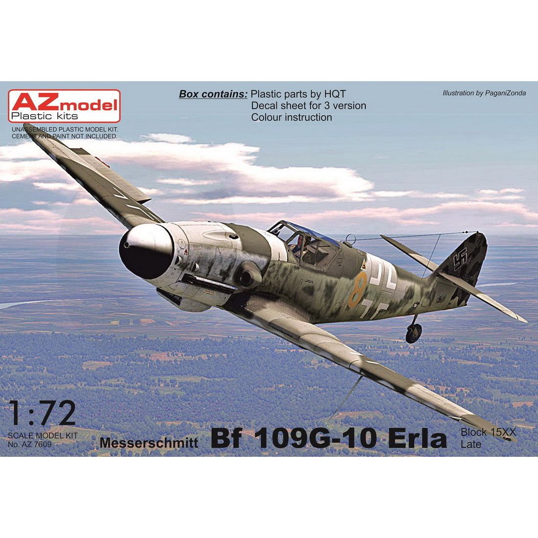AZ MODEL 1/72 Bf 109G-10 Erla late, block 15XX Plastic Model Kit [AZ7611]