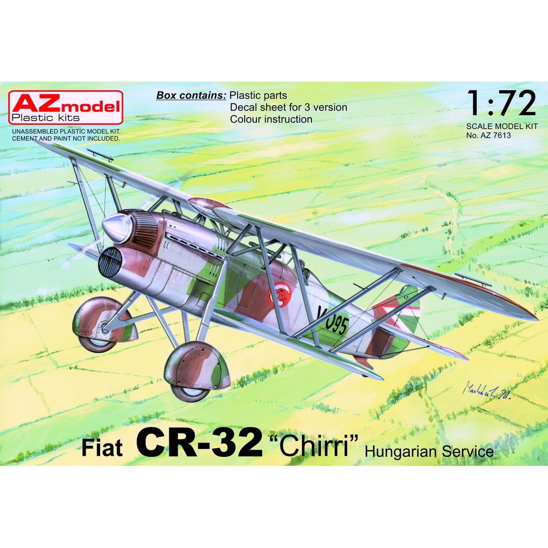 AZ MODEL 1/72 Fiat CR-32 ChirriHungarian Service Plastic Model Kit [AZ7613]
