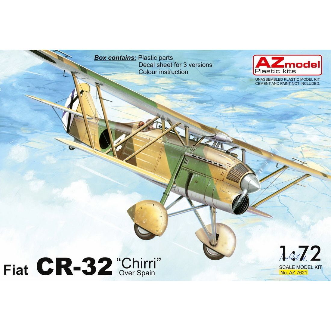 AZ MODEL 1/72 Fiat CR-32 ChirriOver Spain Plastic Model Kit [AZ7621]