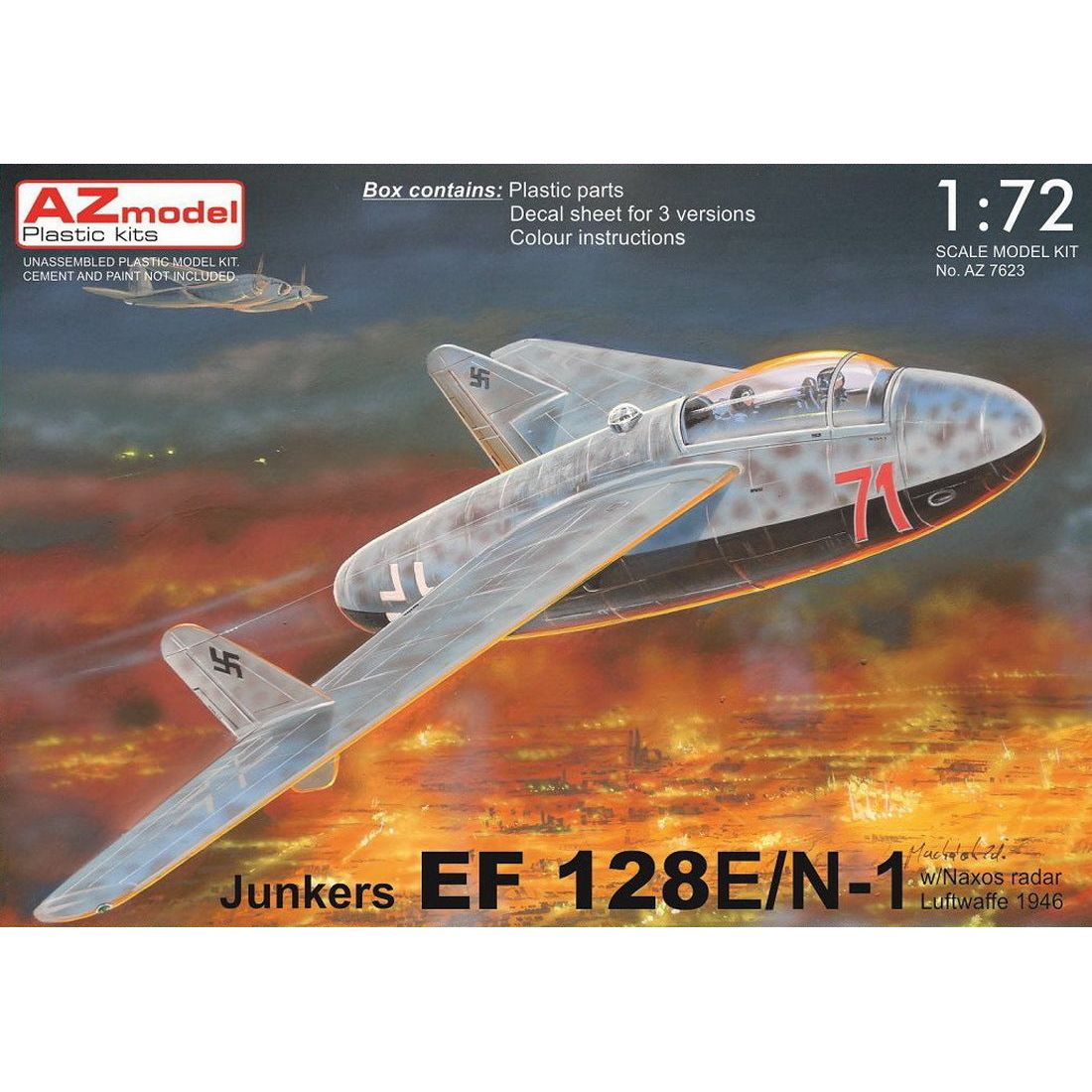 AZ MODEL 1/72 Junkers EF 128E/N-1 w/naxos radar Plastic Model Kit [AZ7623]