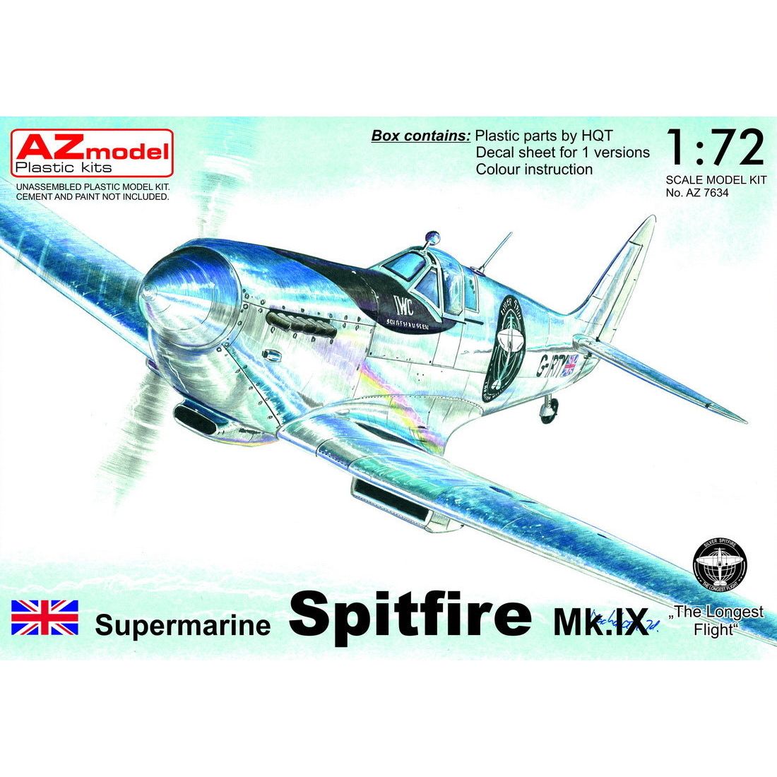 AZ MODEL 1/72 Spitfire Mk.IX The Longest Flight Plastic Model Kit [AZ7634]