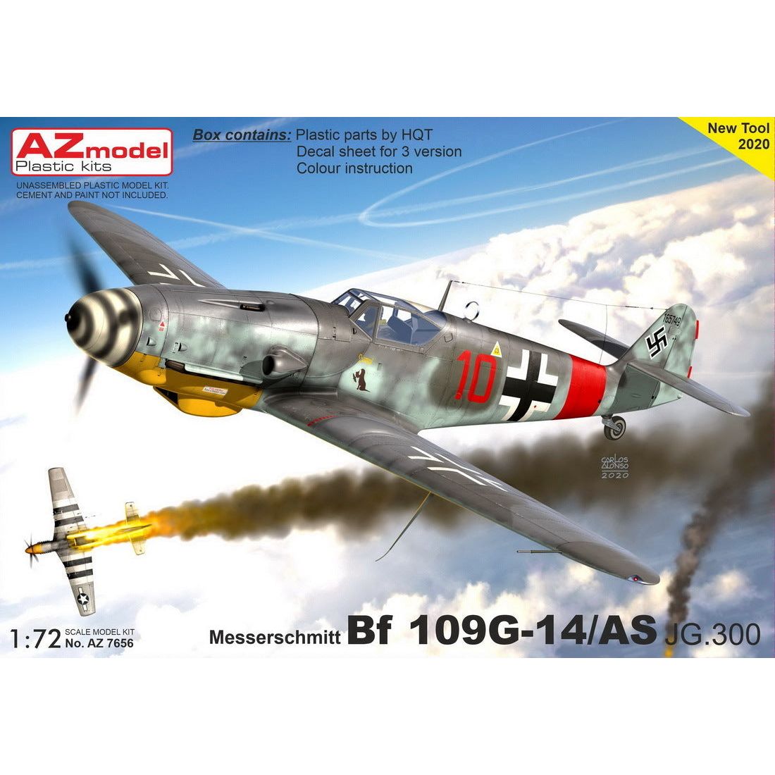 AZ MODEL 1/72 Bf 109G-14/AS JG.300 Plastic Model Kit [AZ7656]
