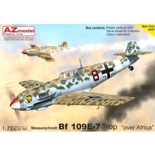 AZ MODEL 1/72 Bf 109E-7 "OverAfrica" Plastic Model Kit [AZ7663]