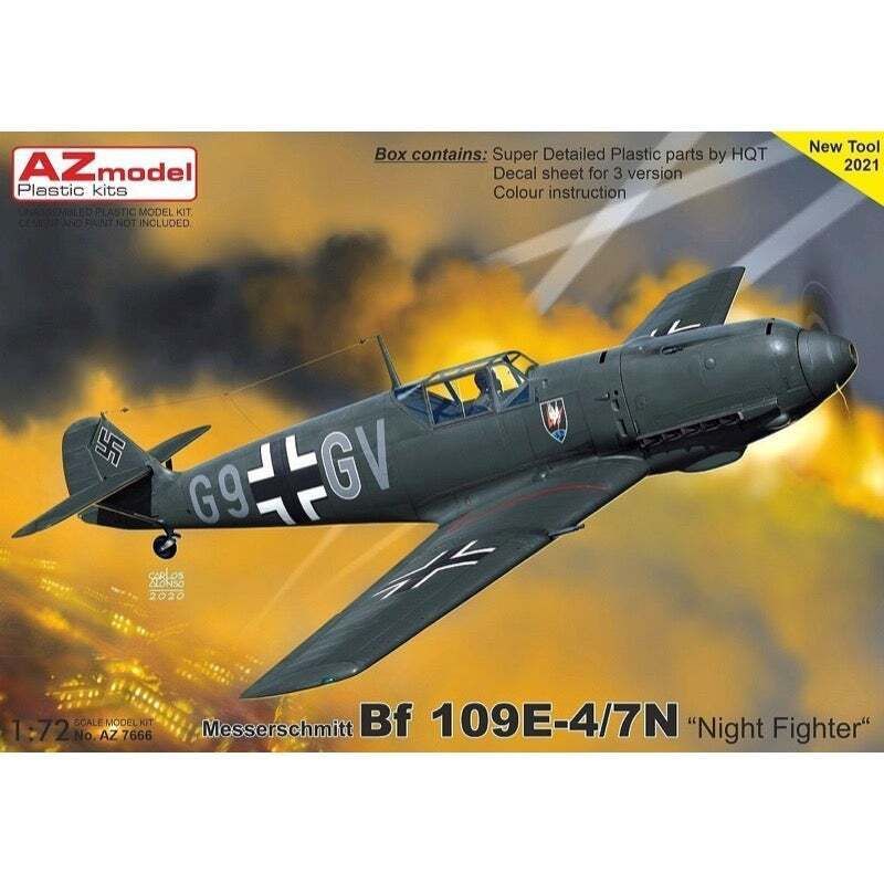 AZ MODEL 1/72 Bf 109E-4/7N"NightFighter" Plastic Model Kit [AZ7666]