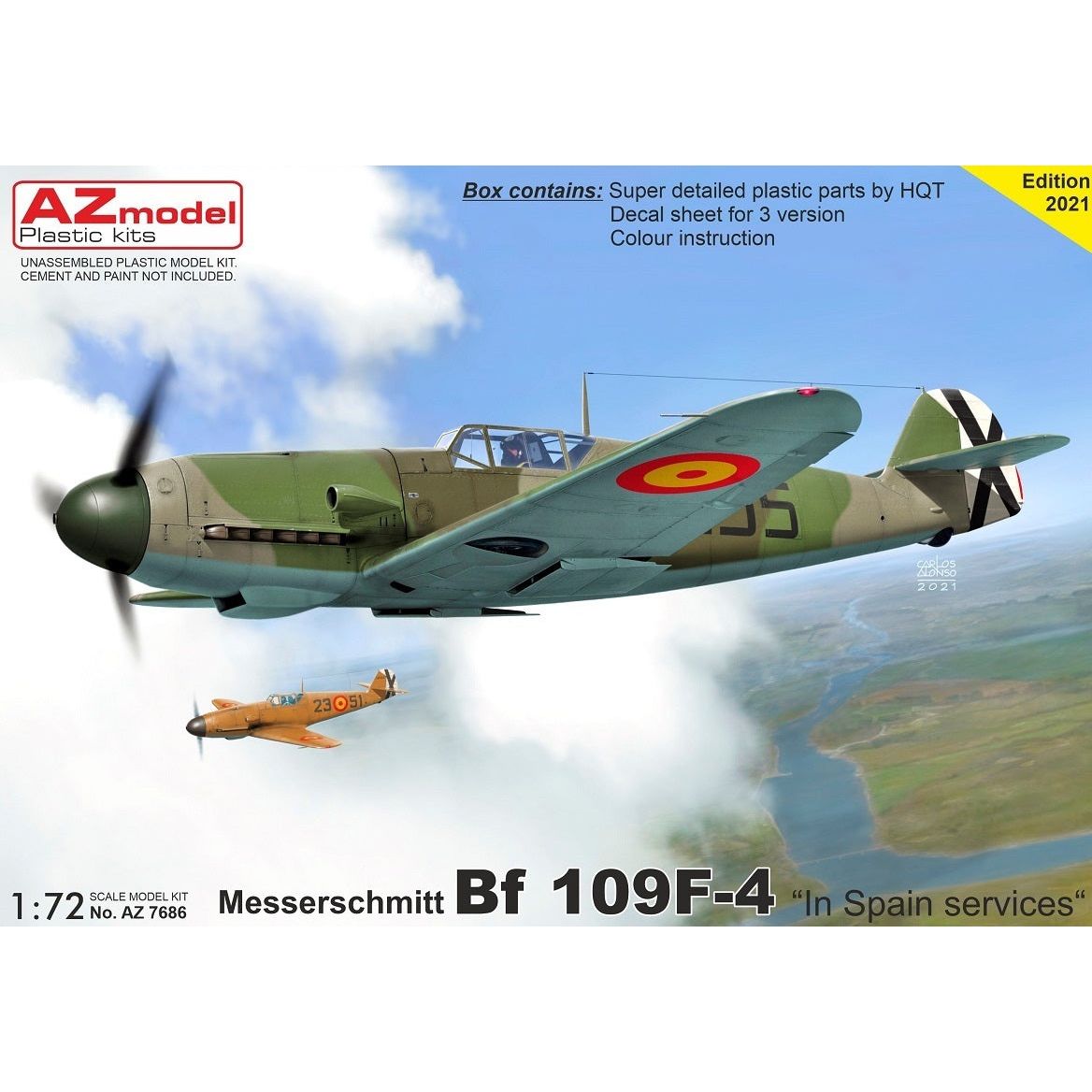 AZ MODEL 1/72 Bf 109F-4 "In Spanish services" Plastic Model Kit [AZ7686]