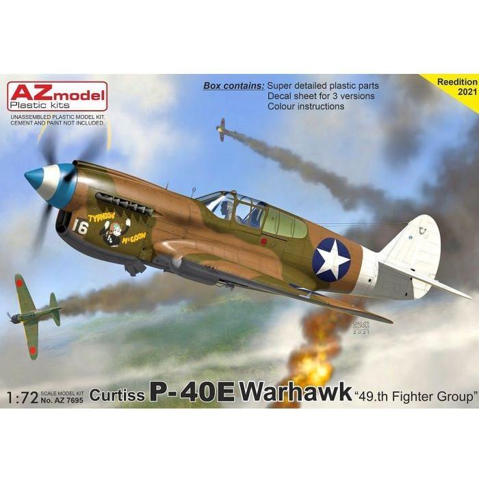AZ MODEL 1/72 P-40E Warhawk 49.thFG Plastic Model Kit [AZ7695]