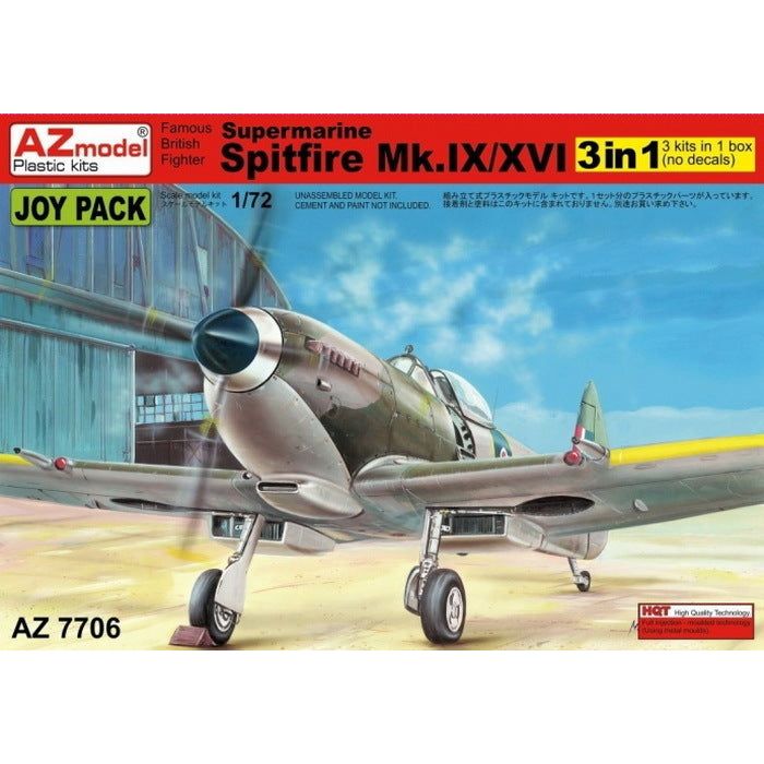 AZ MODEL 1/72 Spitfire Mk. IX/16 JOY PACK 3 in 1 Plastic Model Kit [AZ7706]