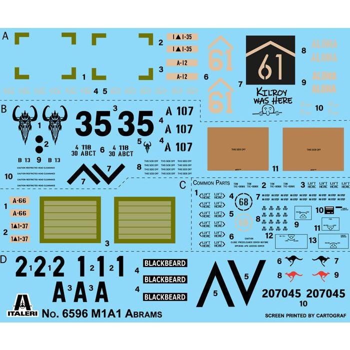 ITALERI 1/35 M1 A1 Abrams *Aus Decals*