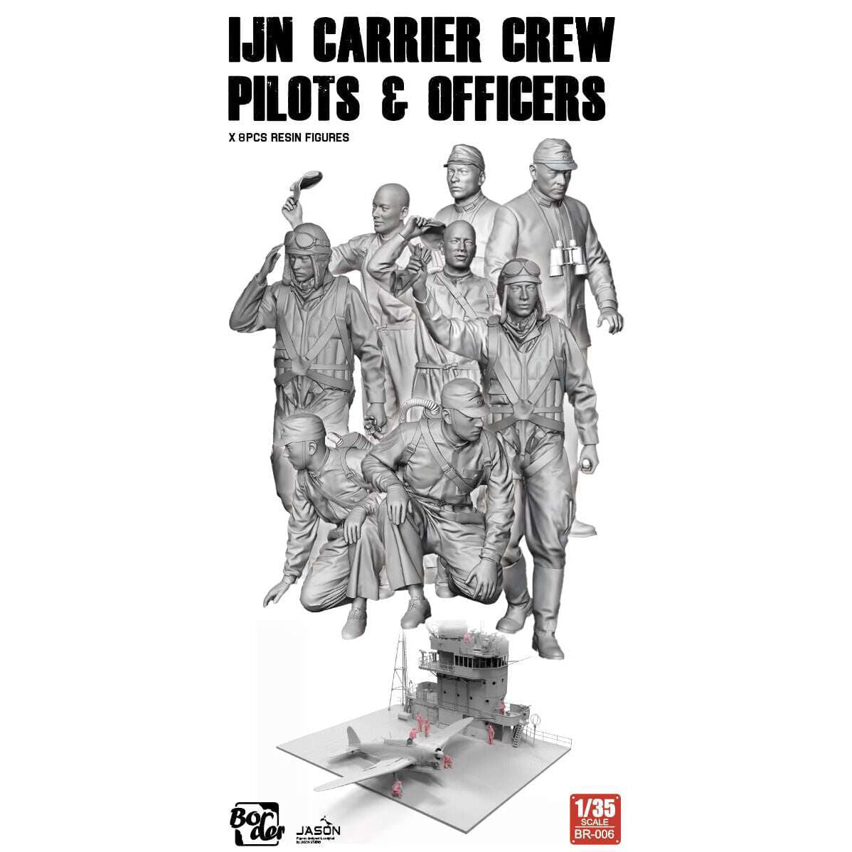 BORDER MODEL 1/35 IJN Carrier Crew Pilots & Officers Plastic Model Kit