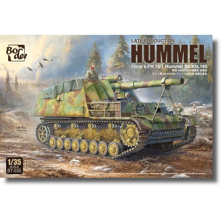 BORDER MODEL 1/35 15cm s.FH 18/1 Hummel Sd. Kfz. 165 Late Production Plastic Model Kit